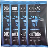 Los mejores  - BEEFit Snacks Bolsa de 1kg (4x250g) de Biltong Tradicional- alto en proteínas- saludable- bajo en azúcar- Carne seca…